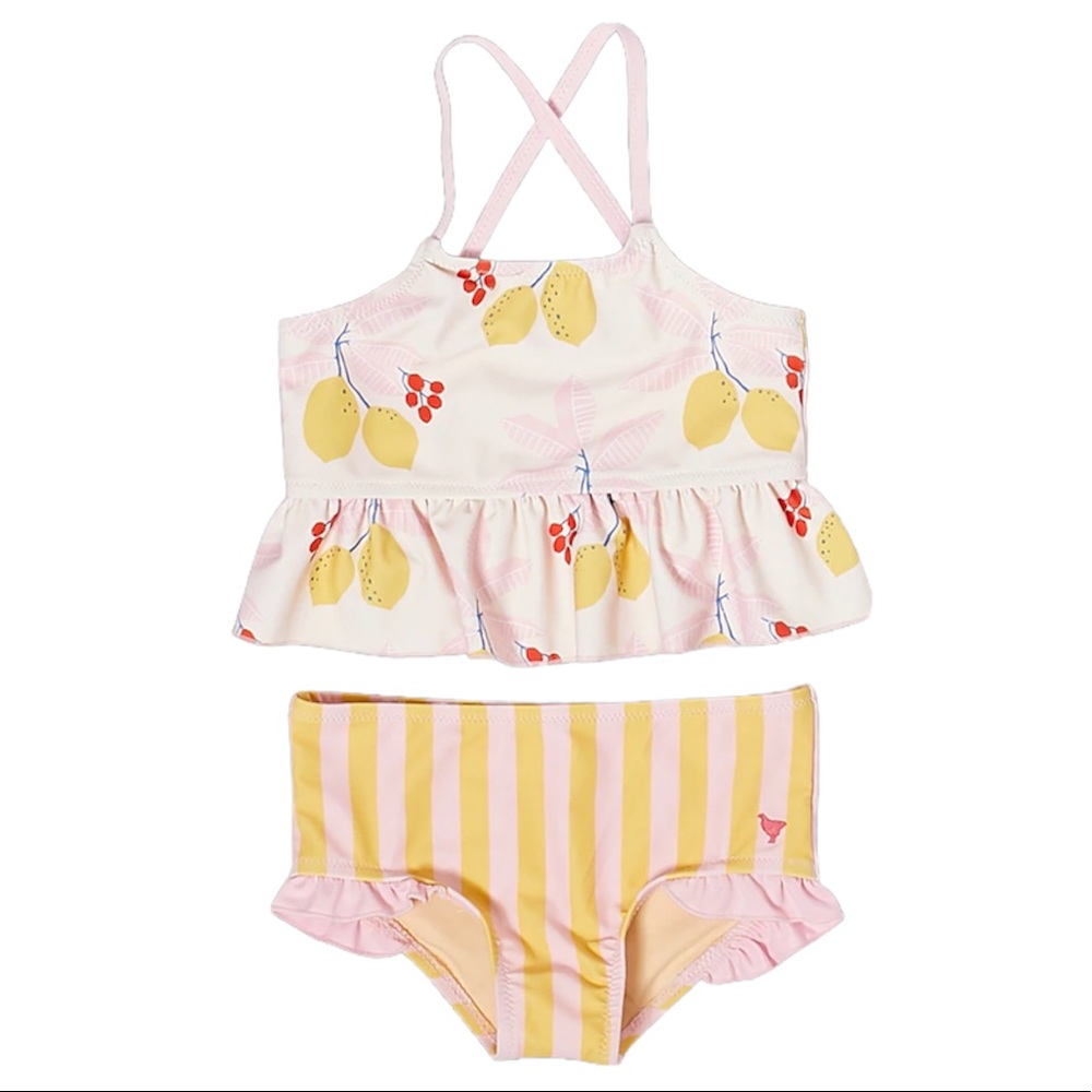 PINK CHICKEN - Joy Tankini Swimsuit in Antique White Lemons - Picture 4 of 15